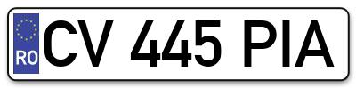 Placuta inmatriculare numar auto  CV-445-PIA, CV 445 PIA, CV445PIA