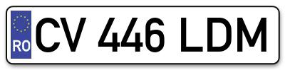 Placuta inmatriculare numar auto  CV-446-LDM, CV 446 LDM, CV446LDM