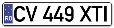 Placuta inmatriculare numar auto  CV-449-XTI, CV 449 XTI, CV449XTI