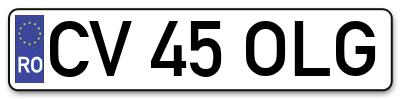 Placuta inmatriculare numar auto  CV-45-OLG, CV 45 OLG, CV45OLG