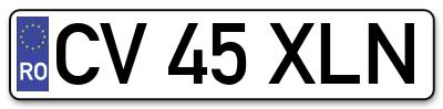 Placuta inmatriculare numar auto  CV-45-XLN, CV 45 XLN, CV45XLN