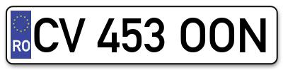 Placuta inmatriculare numar auto  CV-453-OON, CV 453 OON, CV453OON
