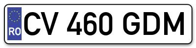 Placuta inmatriculare numar auto  CV-460-GDM, CV 460 GDM, CV460GDM