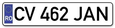 Placuta inmatriculare numar auto  CV-462-JAN, CV 462 JAN, CV462JAN