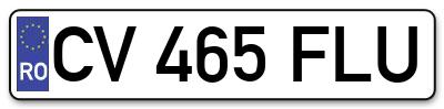 Placuta inmatriculare numar auto  CV-465-FLU, CV 465 FLU, CV465FLU