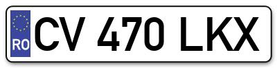 Placuta inmatriculare numar auto  CV-470-LKX, CV 470 LKX, CV470LKX