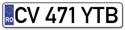 Placuta inmatriculare numar auto  CV-471-YTB, CV 471 YTB, CV471YTB
