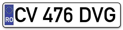 Placuta inmatriculare numar auto  CV-476-DVG, CV 476 DVG, CV476DVG