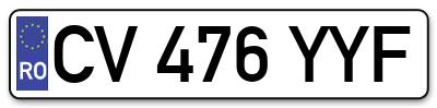 Placuta inmatriculare numar auto  CV-476-YYF, CV 476 YYF, CV476YYF