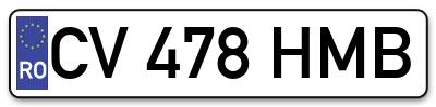 Placuta inmatriculare numar auto  CV-478-HMB, CV 478 HMB, CV478HMB