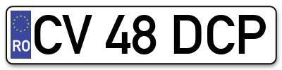 Placuta inmatriculare numar auto  CV-48-DCP, CV 48 DCP, CV48DCP