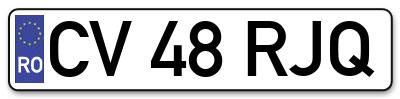 Placuta inmatriculare numar auto  CV-48-RJQ, CV 48 RJQ, CV48RJQ