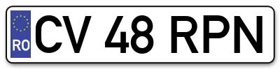 Placuta inmatriculare numar auto  CV-48-RPN, CV 48 RPN, CV48RPN