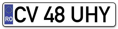 Placuta inmatriculare numar auto  CV-48-UHY, CV 48 UHY, CV48UHY