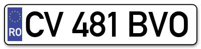 Placuta inmatriculare numar auto  CV-481-BVO, CV 481 BVO, CV481BVO