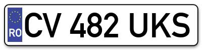 Placuta inmatriculare numar auto  CV-482-UKS, CV 482 UKS, CV482UKS