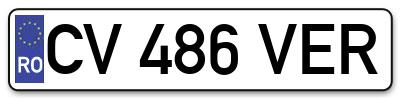 Placuta inmatriculare numar auto  CV-486-VER, CV 486 VER, CV486VER