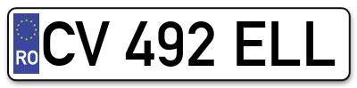 Placuta inmatriculare numar auto  CV-492-ELL, CV 492 ELL, CV492ELL