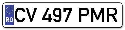 Placuta inmatriculare numar auto  CV-497-PMR, CV 497 PMR, CV497PMR