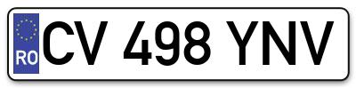 Placuta inmatriculare numar auto  CV-498-YNV, CV 498 YNV, CV498YNV