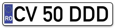 Placuta inmatriculare numar auto  CV-50-DDD, CV 50 DDD, CV50DDD