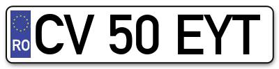 Placuta inmatriculare numar auto  CV-50-EYT, CV 50 EYT, CV50EYT