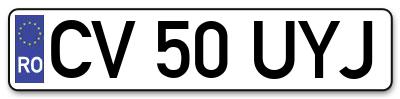 Placuta inmatriculare numar auto  CV-50-UYJ, CV 50 UYJ, CV50UYJ