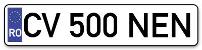 Placuta inmatriculare numar auto  CV-500-NEN, CV 500 NEN, CV500NEN