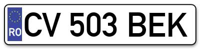 Placuta inmatriculare numar auto  CV-503-BEK, CV 503 BEK, CV503BEK
