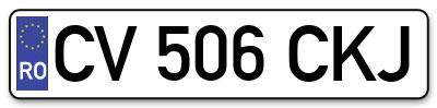 Placuta inmatriculare numar auto  CV-506-CKJ, CV 506 CKJ, CV506CKJ