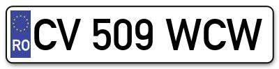 Placuta inmatriculare numar auto  CV-509-WCW, CV 509 WCW, CV509WCW