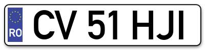 Placuta inmatriculare numar auto  CV-51-HJI, CV 51 HJI, CV51HJI