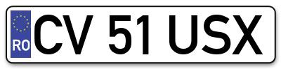 Placuta inmatriculare numar auto  CV-51-USX, CV 51 USX, CV51USX