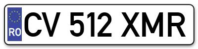 Placuta inmatriculare numar auto  CV-512-XMR, CV 512 XMR, CV512XMR