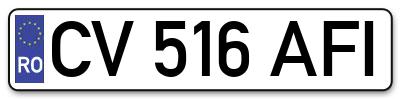 Placuta inmatriculare numar auto  CV-516-AFI, CV 516 AFI, CV516AFI