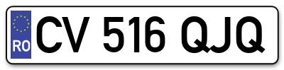 Placuta inmatriculare numar auto  CV-516-QJQ, CV 516 QJQ, CV516QJQ