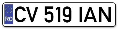 Placuta inmatriculare numar auto  CV-519-IAN, CV 519 IAN, CV519IAN