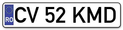 Placuta inmatriculare numar auto  CV-52-KMD, CV 52 KMD, CV52KMD