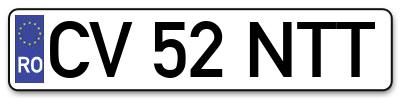 Placuta inmatriculare numar auto  CV-52-NTT, CV 52 NTT, CV52NTT