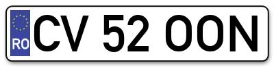 Placuta inmatriculare numar auto  CV-52-OON, CV 52 OON, CV52OON