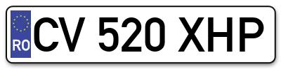 Placuta inmatriculare numar auto  CV-520-XHP, CV 520 XHP, CV520XHP