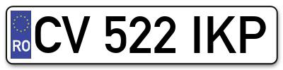 Placuta inmatriculare numar auto  CV-522-IKP, CV 522 IKP, CV522IKP