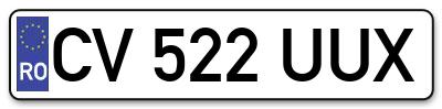 Placuta inmatriculare numar auto  CV-522-UUX, CV 522 UUX, CV522UUX
