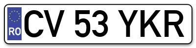 Placuta inmatriculare numar auto  CV-53-YKR, CV 53 YKR, CV53YKR