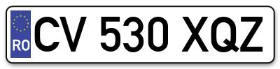 Placuta inmatriculare numar auto  CV-530-XQZ, CV 530 XQZ, CV530XQZ