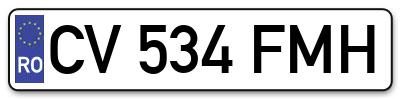 Placuta inmatriculare numar auto  CV-534-FMH, CV 534 FMH, CV534FMH