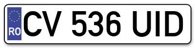 Placuta inmatriculare numar auto  CV-536-UID, CV 536 UID, CV536UID