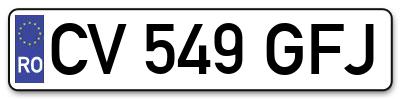 Placuta inmatriculare numar auto  CV-549-GFJ, CV 549 GFJ, CV549GFJ