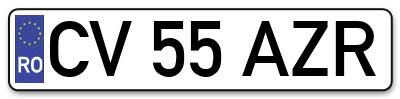 Placuta inmatriculare numar auto  CV-55-AZR, CV 55 AZR, CV55AZR