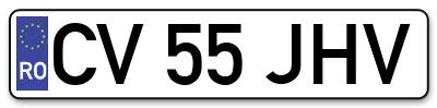 Placuta inmatriculare numar auto  CV-55-JHV, CV 55 JHV, CV55JHV